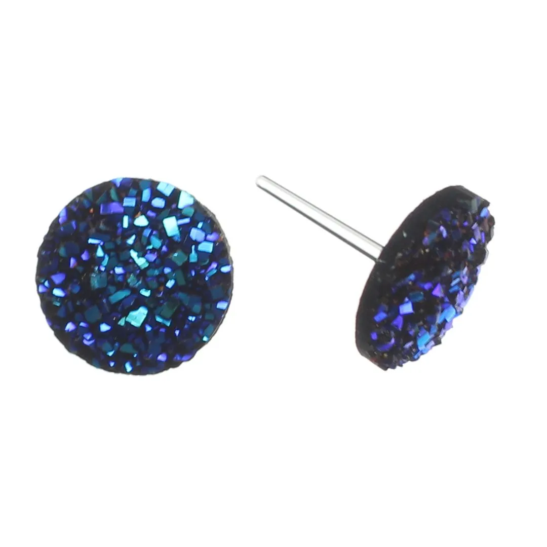 Large Faux Druzy Studs Hypoallergenic Earrings for Sensitive Ears Made with Plastic Posts