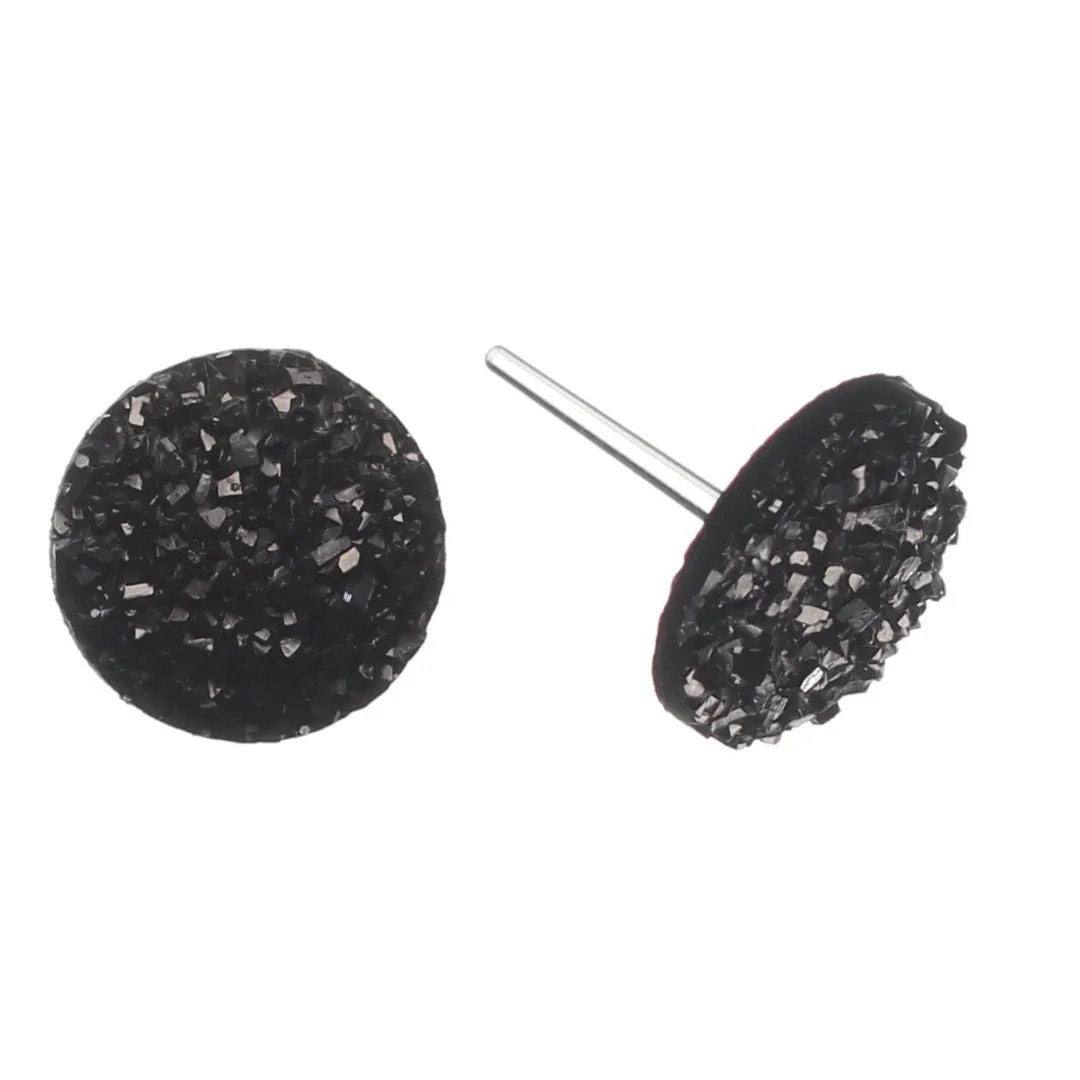 Large Faux Druzy Studs Hypoallergenic Earrings for Sensitive Ears Made with Plastic Posts