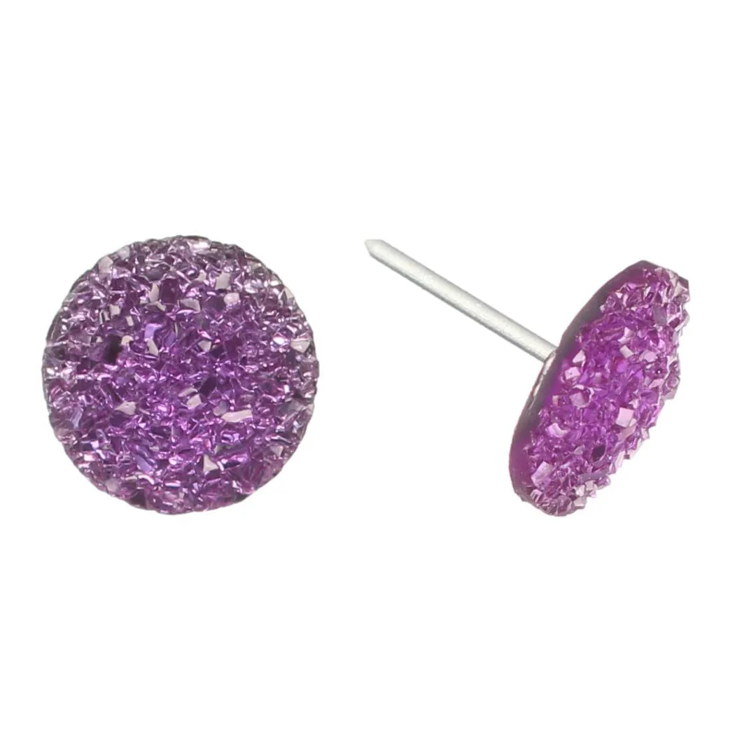 Large Faux Druzy Studs Hypoallergenic Earrings for Sensitive Ears Made with Plastic Posts