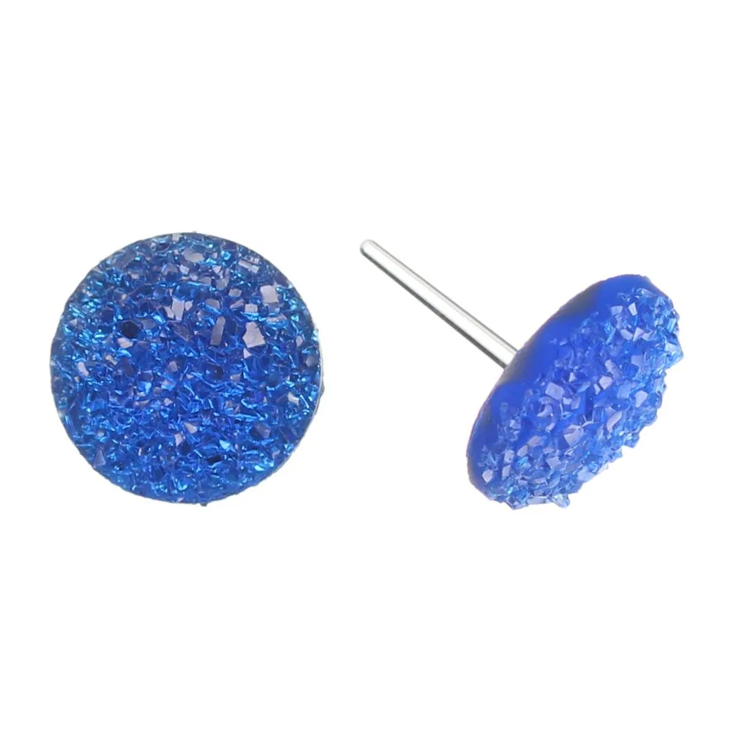 Large Faux Druzy Studs Hypoallergenic Earrings for Sensitive Ears Made with Plastic Posts