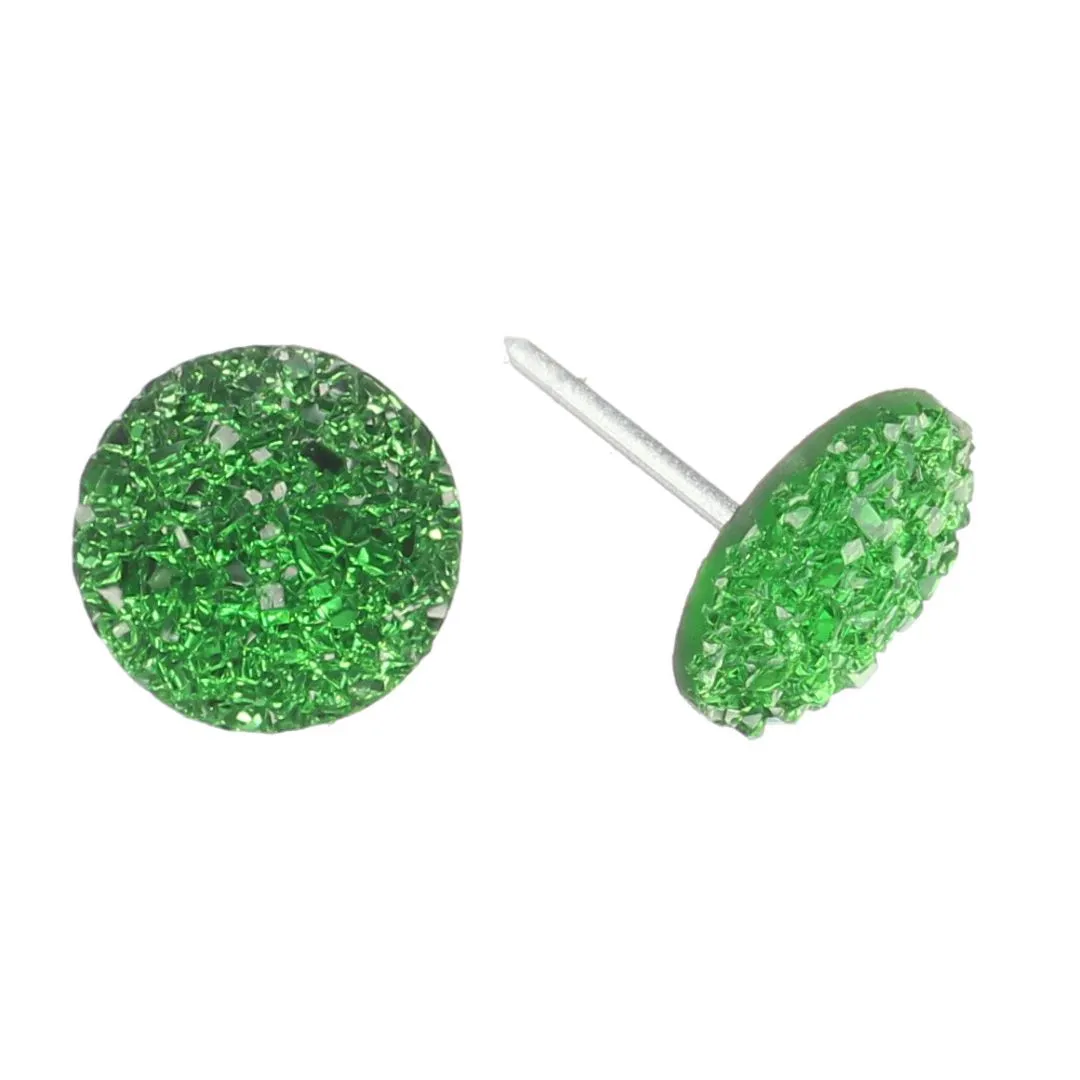 Large Faux Druzy Studs Hypoallergenic Earrings for Sensitive Ears Made with Plastic Posts