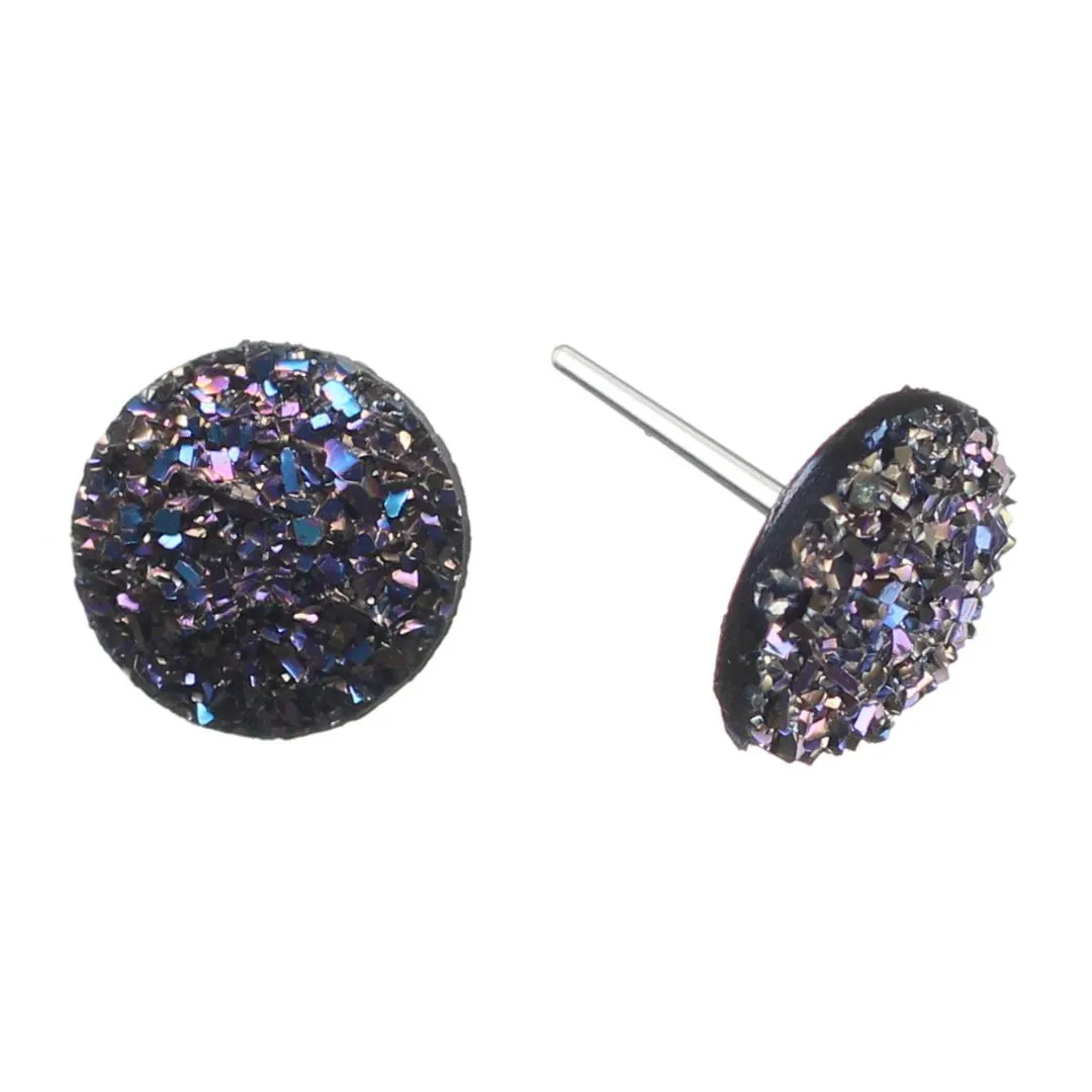 Large Faux Druzy Studs Hypoallergenic Earrings for Sensitive Ears Made with Plastic Posts