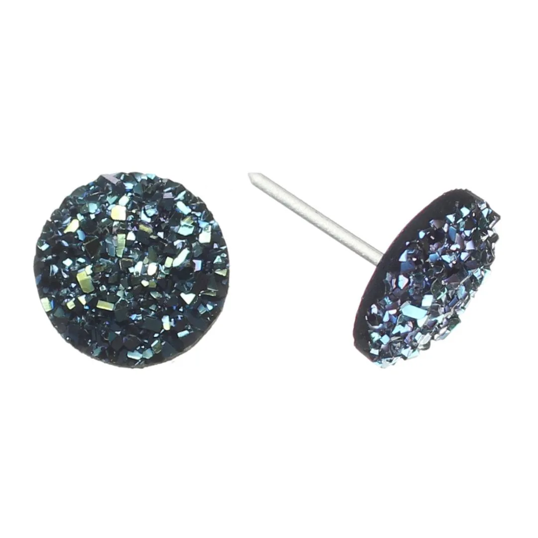 Large Faux Druzy Studs Hypoallergenic Earrings for Sensitive Ears Made with Plastic Posts