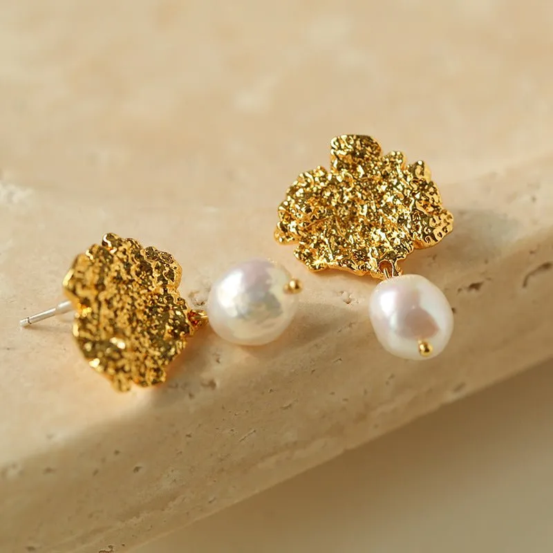 Lava Artisan Series-Pearl Earrings