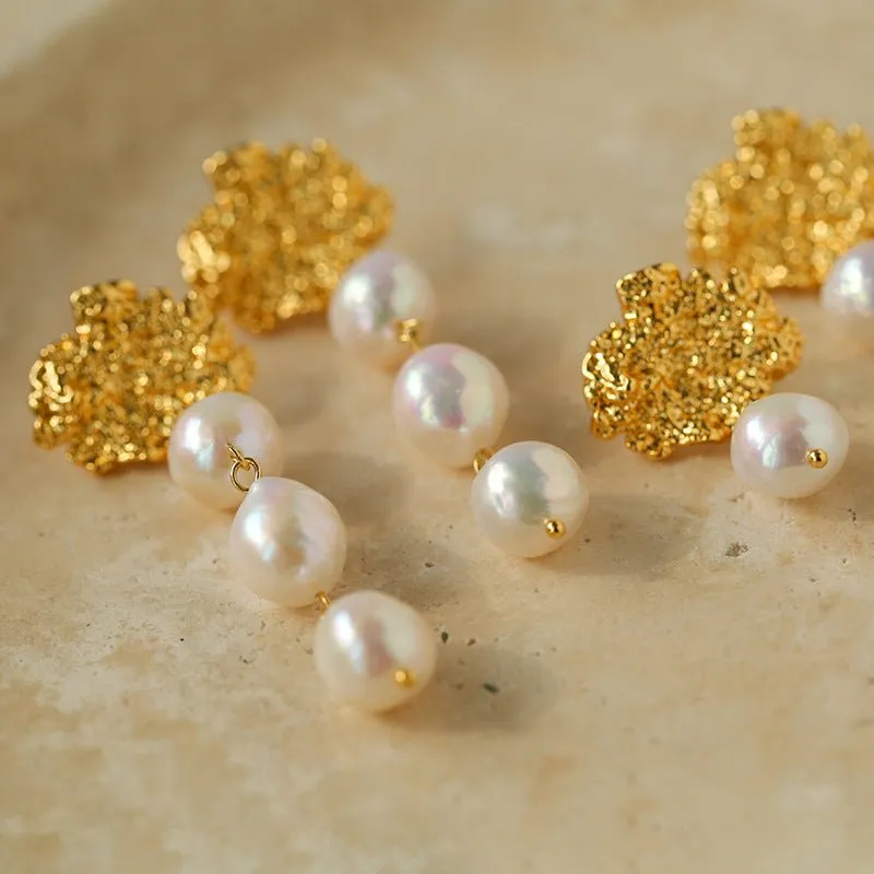 Lava Artisan Series-Pearl Earrings