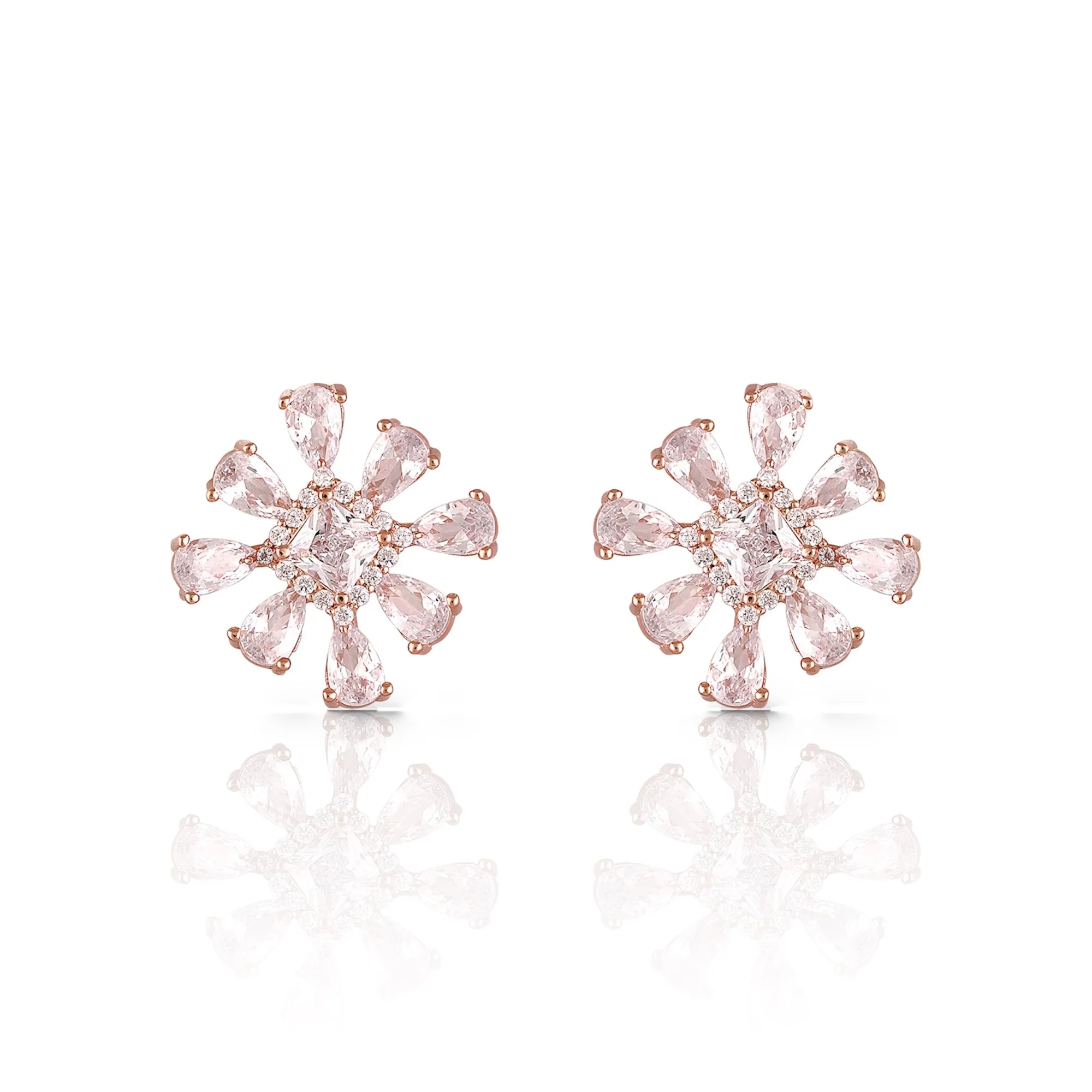 Luxurious Snowflake Diamond Earrings for Women - 925 Silver Jewelry