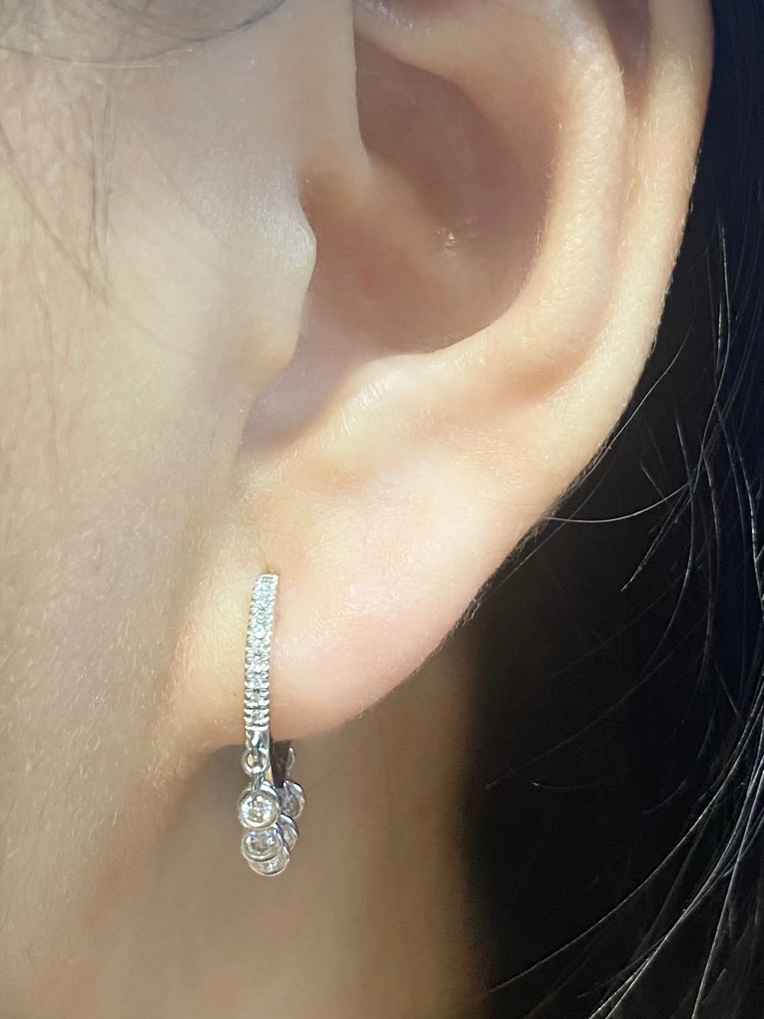 #LVNA2024 | Round Station Dangle Hoop Diamond Earrings 14kt