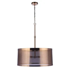 Mesh 4 Light Pendant in Satin Brass