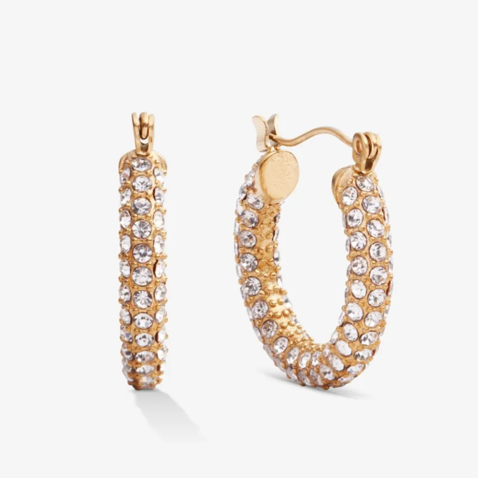 MIDI PAVÉ EARRINGS Gold