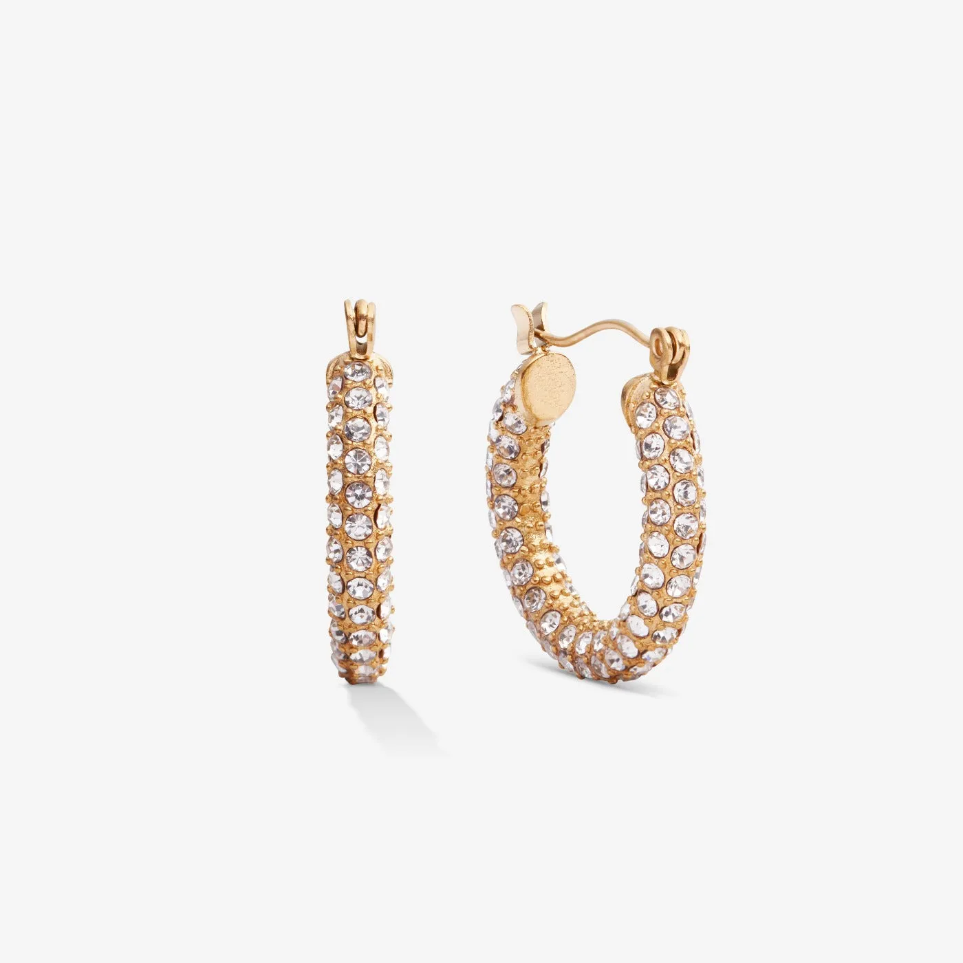 MIDI PAVÉ EARRINGS Gold