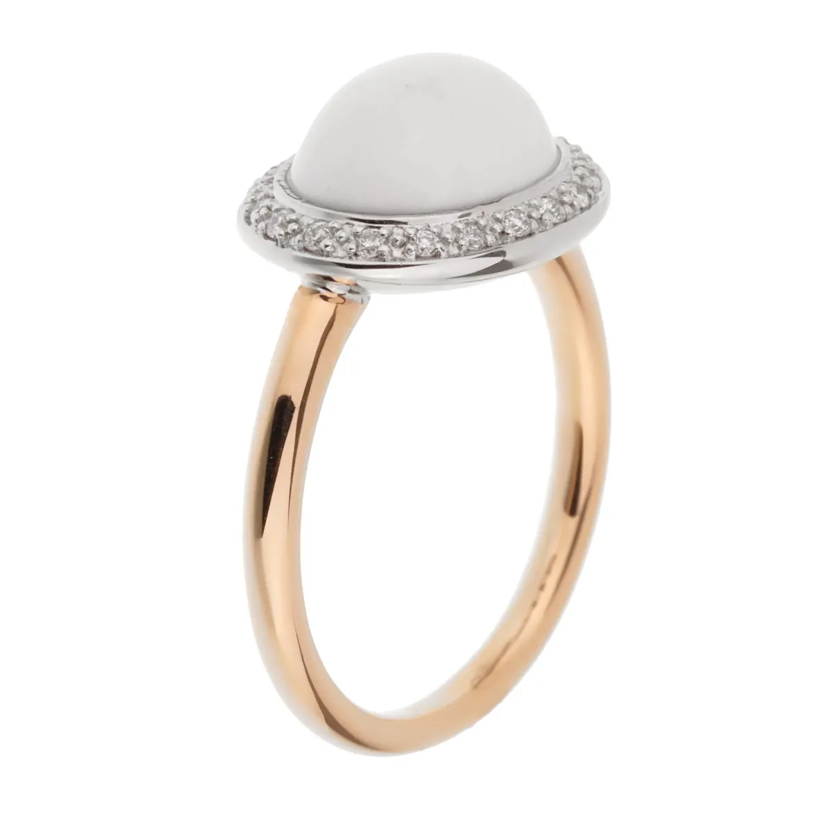 Mimi Milano Agate Diamond Rose Gold Ring