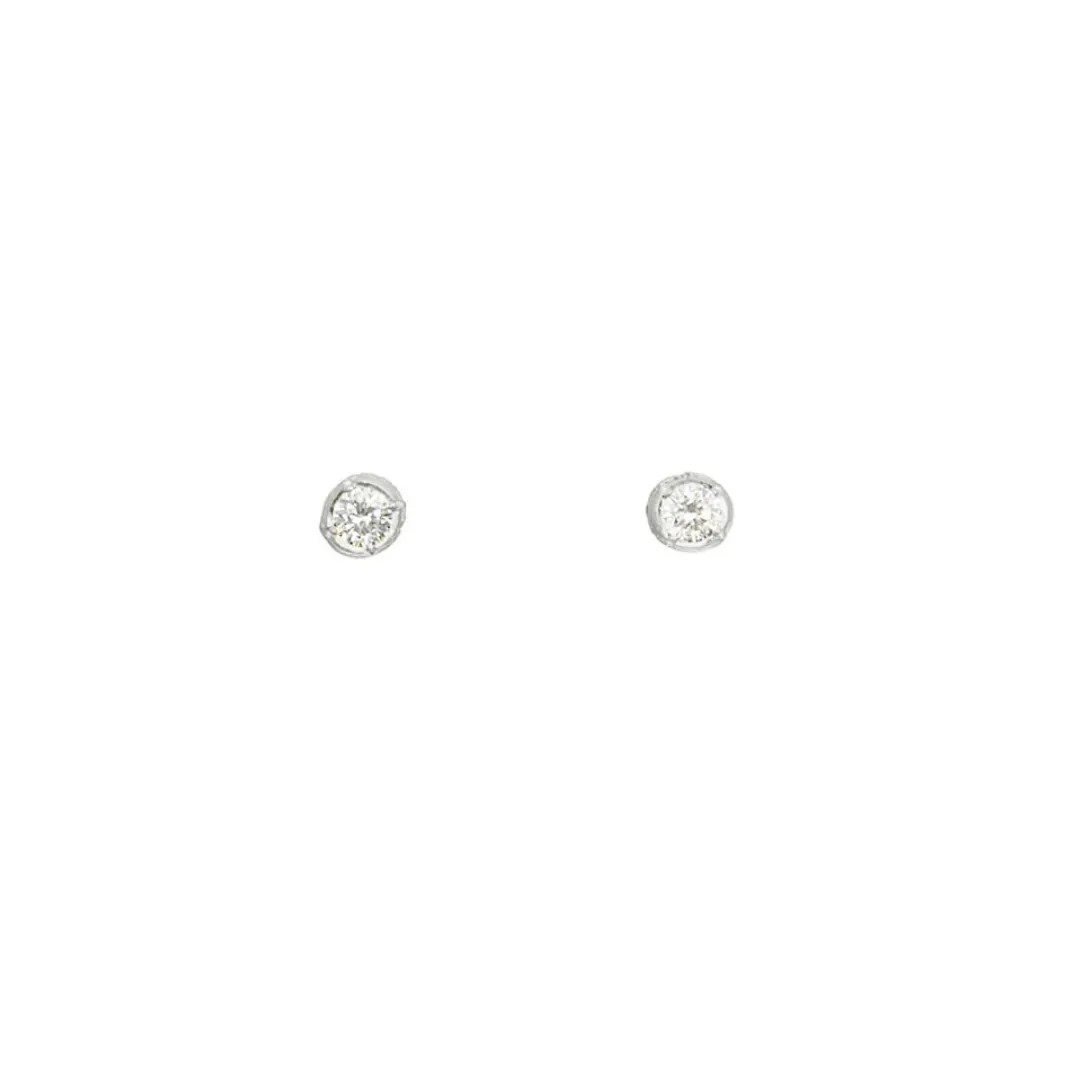 Mini Solitaire CZ Silver Studs