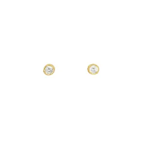 Mini Solitaire CZ Vermeil Studs