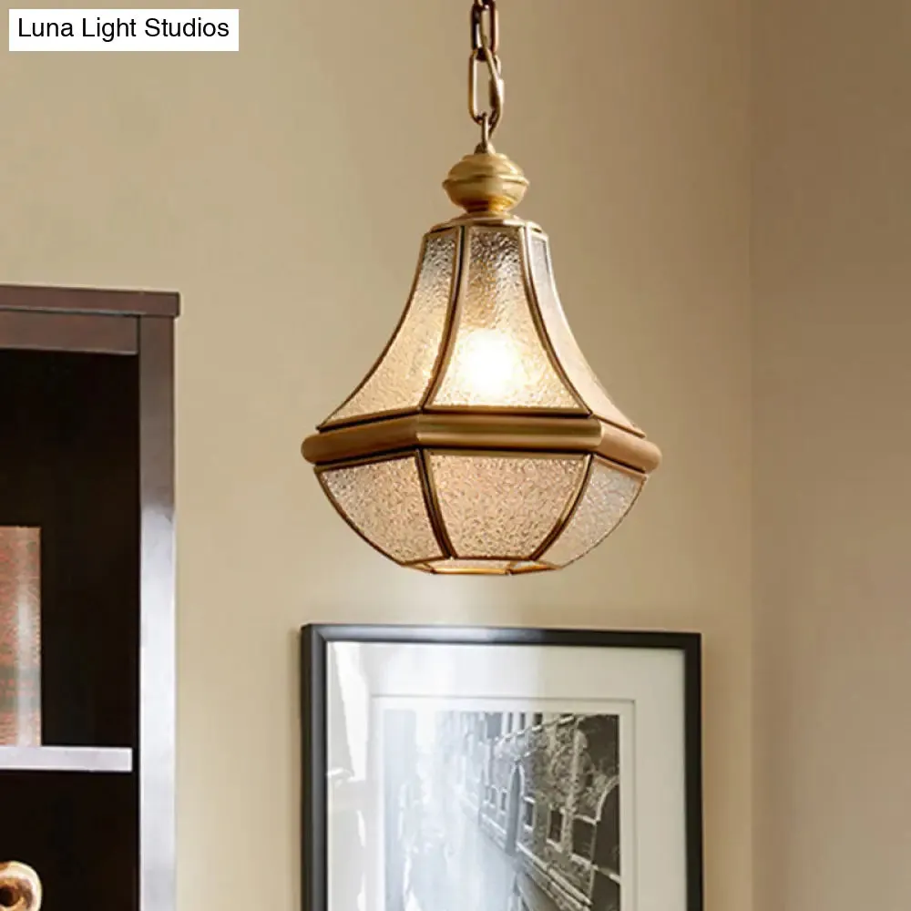 Minimalist 1-Light Pendant Lamp for Living Room - Pear Seeded/Clear Glass Shade, Polished Brass/Antique Brass Finish