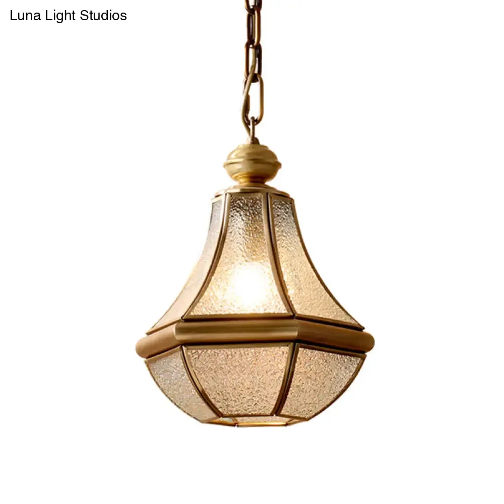 Minimalist 1-Light Pendant Lamp for Living Room - Pear Seeded/Clear Glass Shade, Polished Brass/Antique Brass Finish