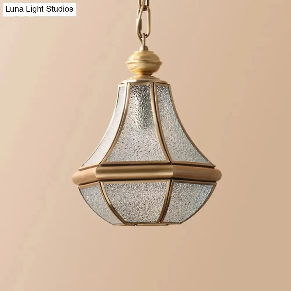 Minimalist 1-Light Pendant Lamp for Living Room - Pear Seeded/Clear Glass Shade, Polished Brass/Antique Brass Finish