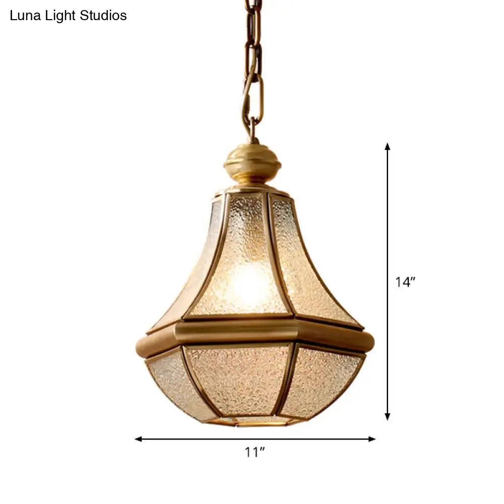 Minimalist 1-Light Pendant Lamp for Living Room - Pear Seeded/Clear Glass Shade, Polished Brass/Antique Brass Finish