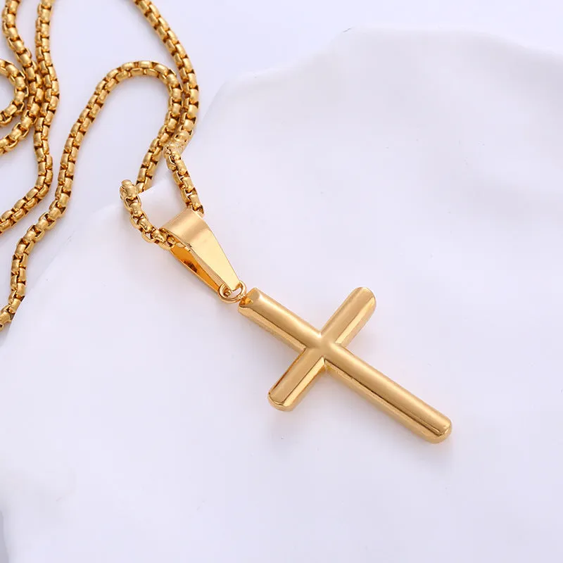 Minimalist Cross Stainless Steel Electroplating Pendants