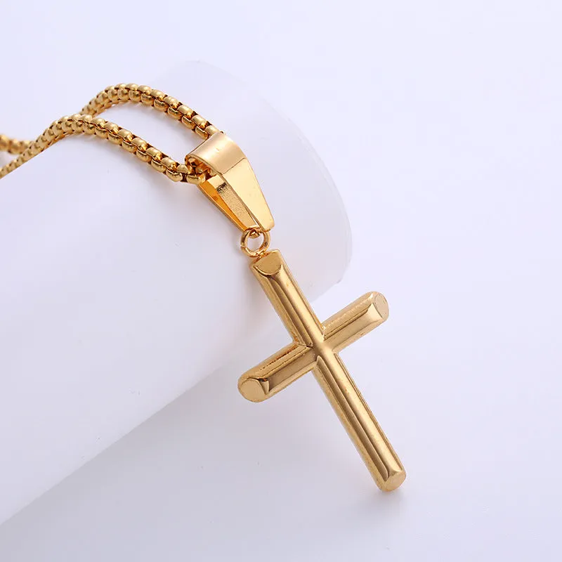 Minimalist Cross Stainless Steel Electroplating Pendants