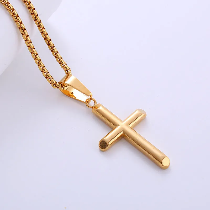 Minimalist Cross Stainless Steel Electroplating Pendants