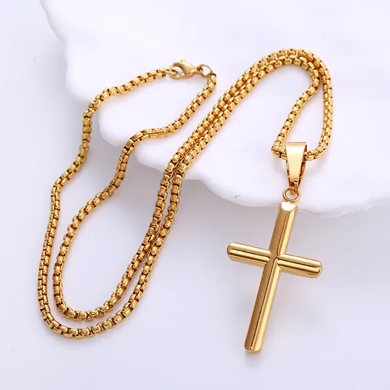 Minimalist Cross Stainless Steel Electroplating Pendants