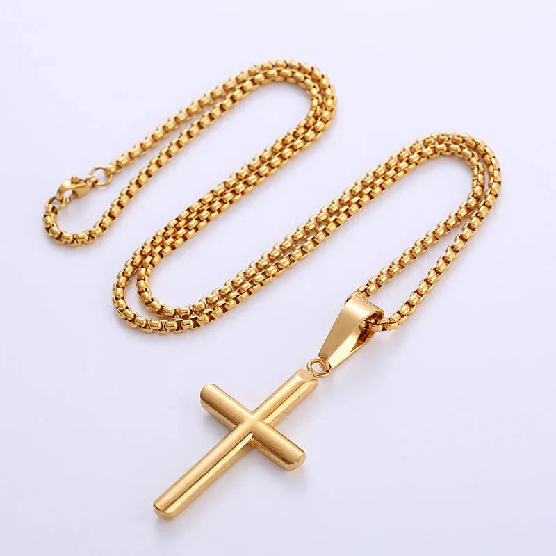 Minimalist Cross Stainless Steel Electroplating Pendants