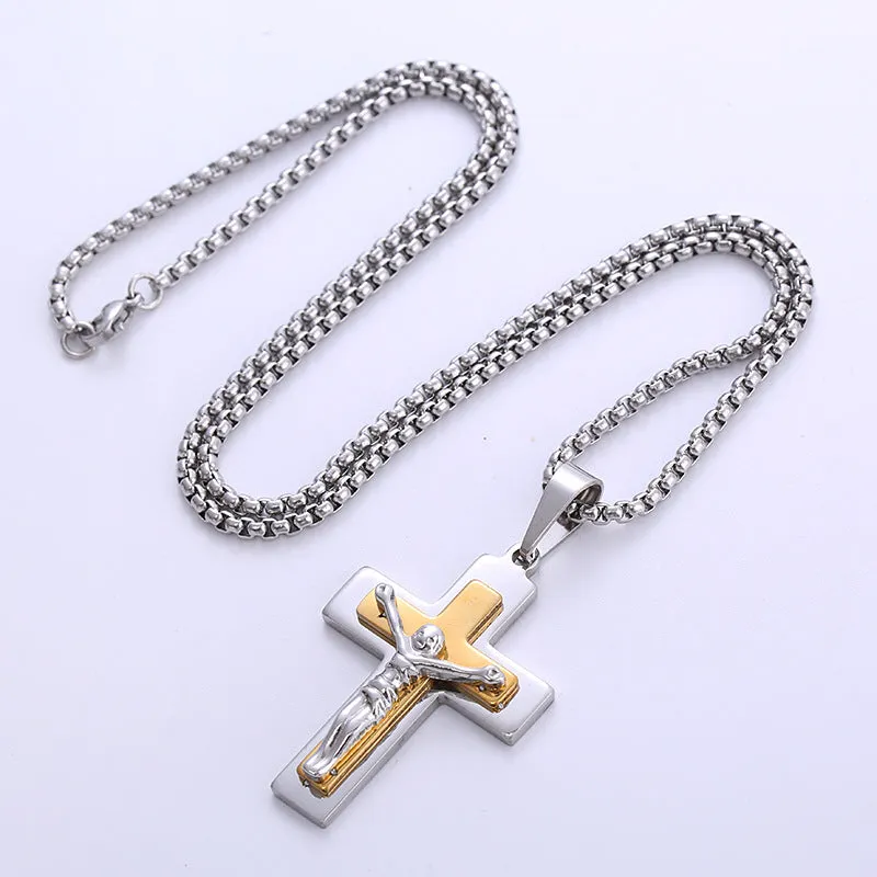 Minimalist Cross Stainless Steel Polishing Pendants