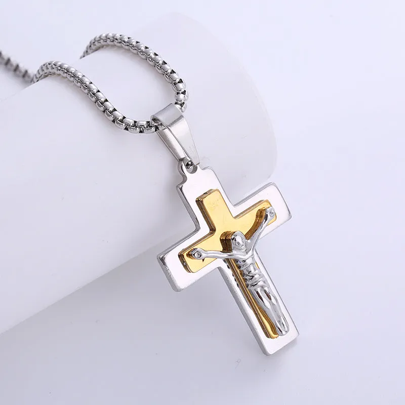 Minimalist Cross Stainless Steel Polishing Pendants