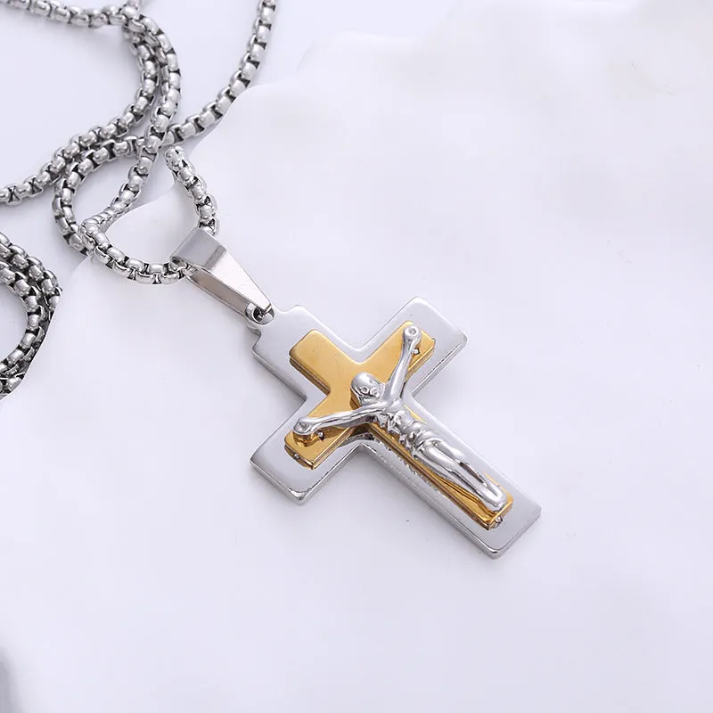 Minimalist Cross Stainless Steel Polishing Pendants