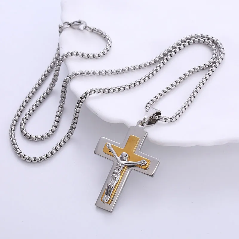 Minimalist Cross Stainless Steel Polishing Pendants