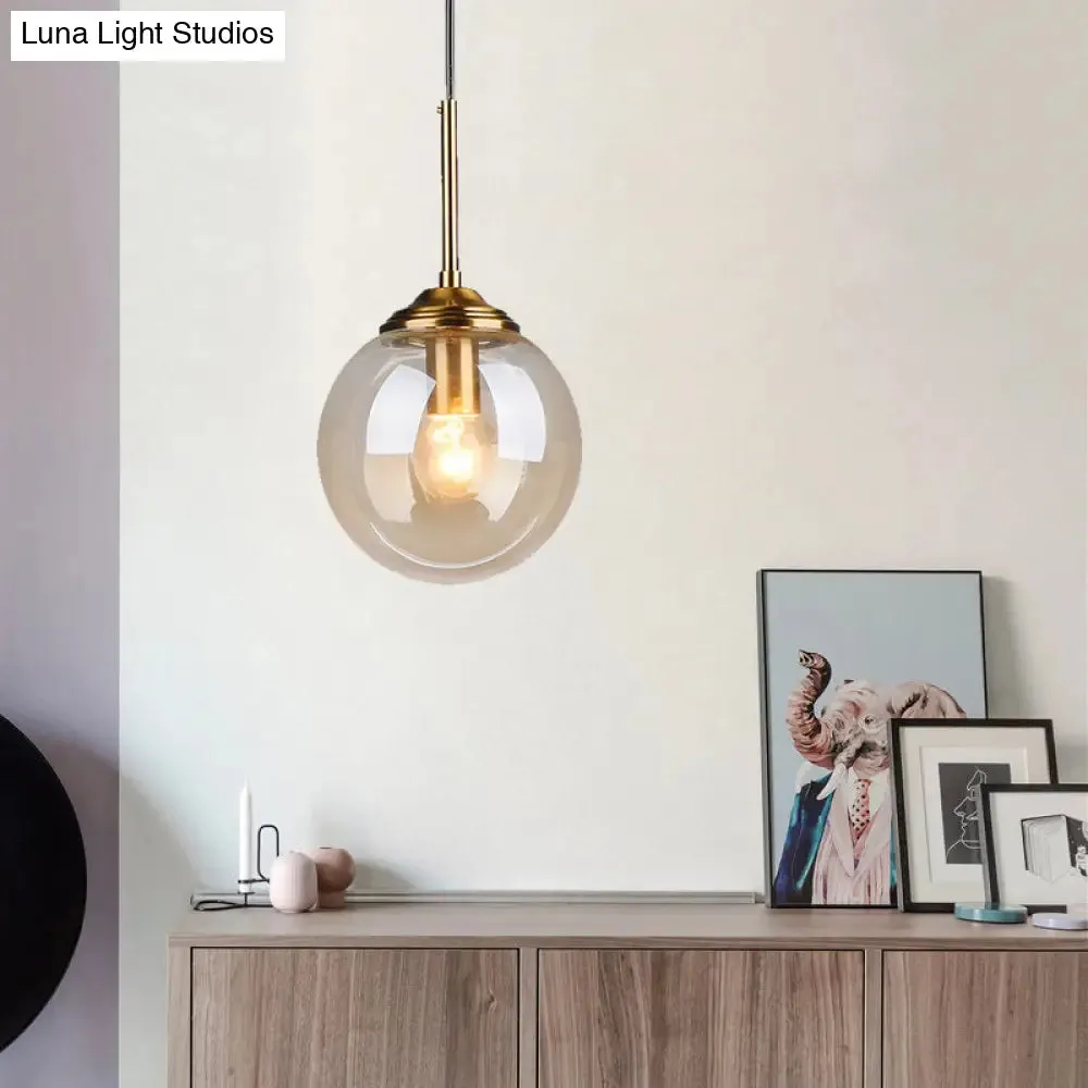 Minimalist Glass Sphere Pendant Light Fixture for Modern Indoor Ceiling Lighting