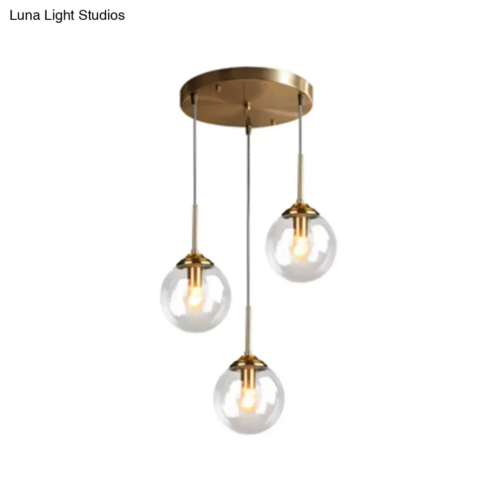 Minimalist Glass Sphere Pendant Light Fixture for Modern Indoor Ceiling Lighting