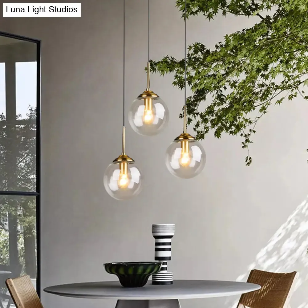 Minimalist Glass Sphere Pendant Light Fixture for Modern Indoor Ceiling Lighting