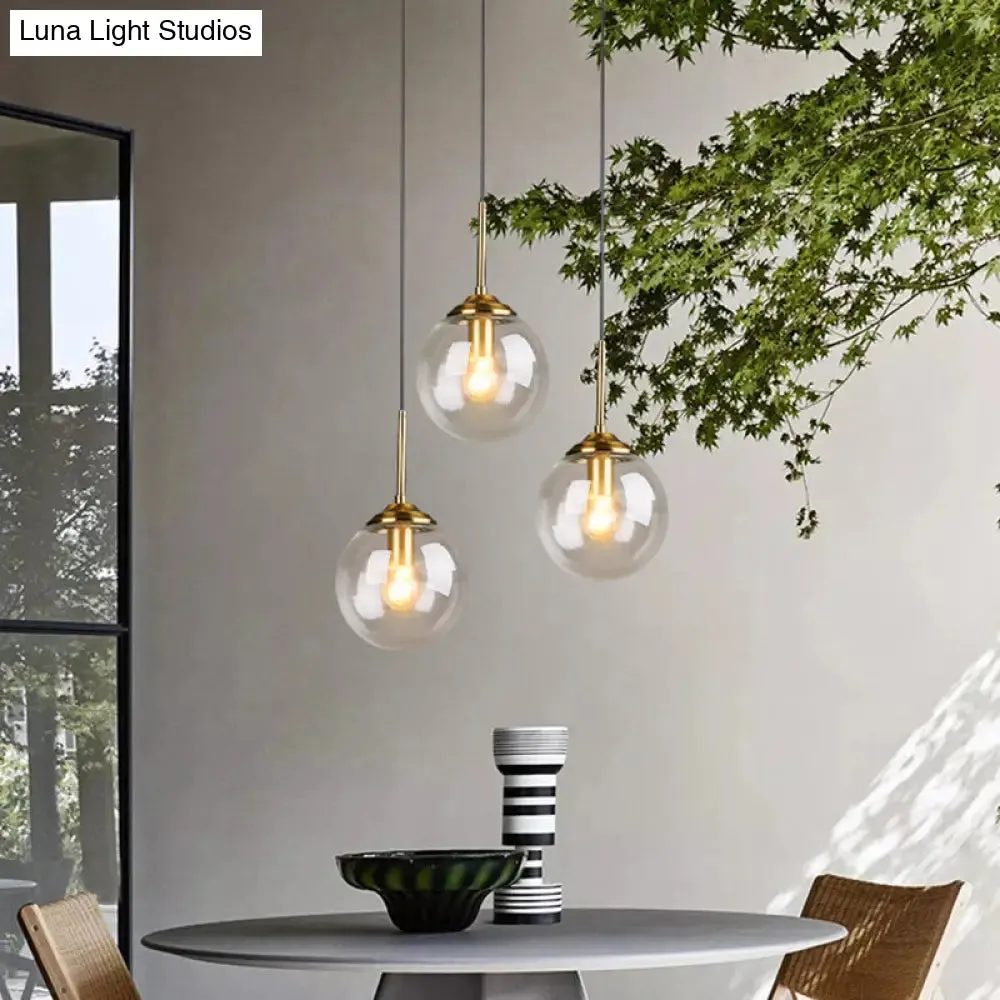 Minimalist Glass Sphere Pendant Light Fixture for Modern Indoor Ceiling Lighting