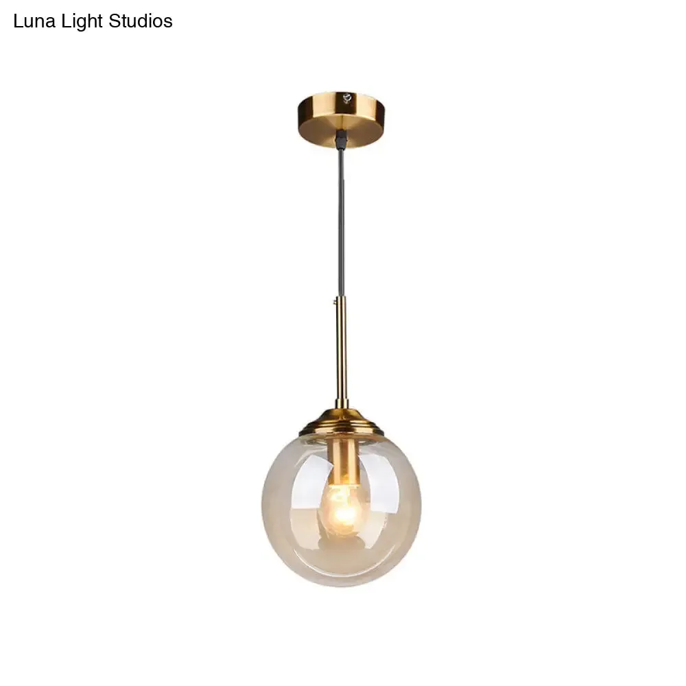 Minimalist Glass Sphere Pendant Light Fixture for Modern Indoor Ceiling Lighting