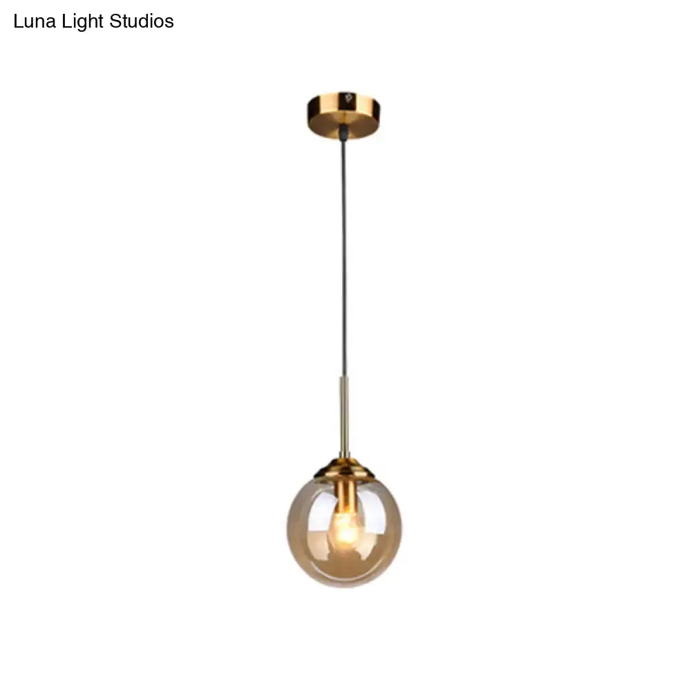 Minimalist Glass Sphere Pendant Light Fixture for Modern Indoor Ceiling Lighting