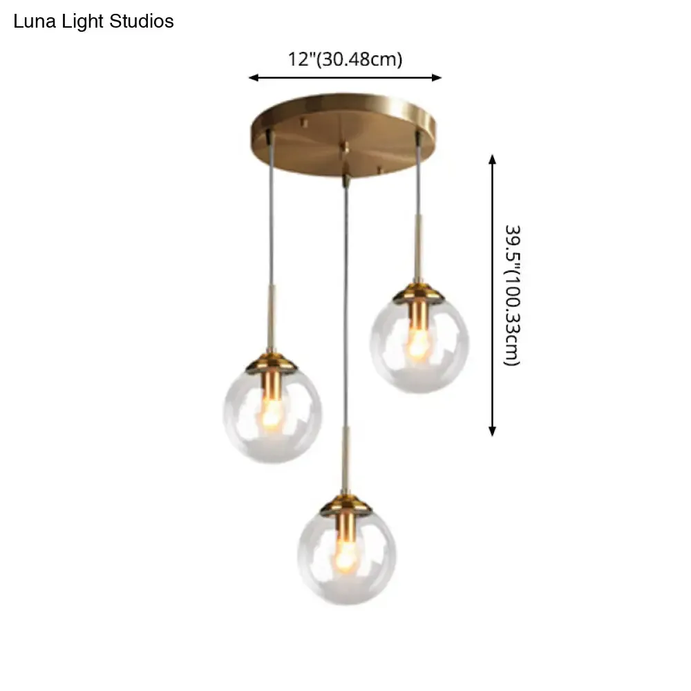 Minimalist Glass Sphere Pendant Light Fixture for Modern Indoor Ceiling Lighting