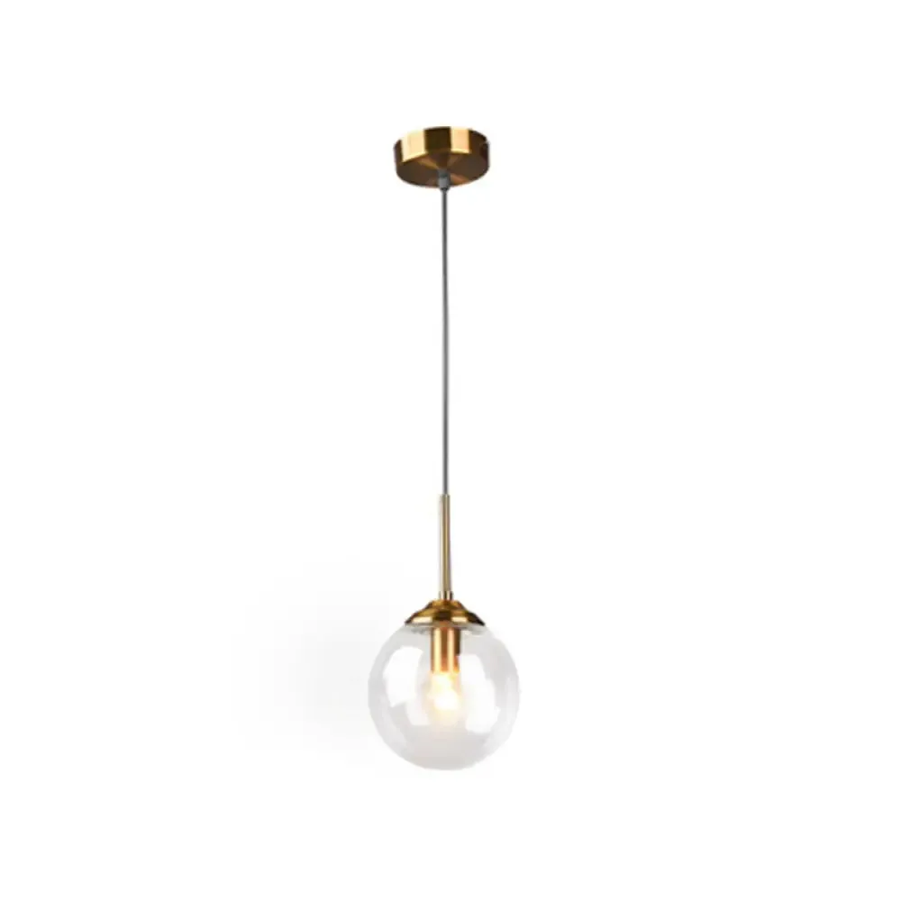 Minimalist Glass Sphere Pendant Light Fixture for Modern Indoor Ceiling Lighting