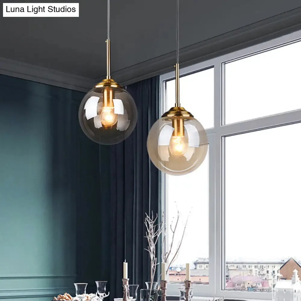 Minimalist Glass Sphere Pendant Light Fixture for Modern Indoor Ceiling Lighting