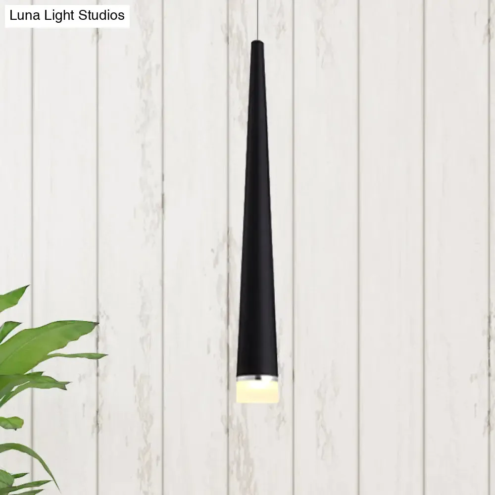 Minimalist LED Tapered Ceiling Light in White/Black with 3 Color Options