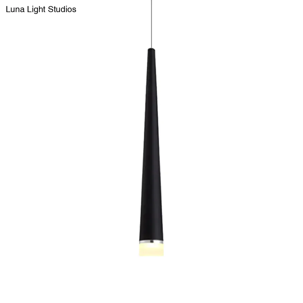 Minimalist LED Tapered Ceiling Light in White/Black with 3 Color Options