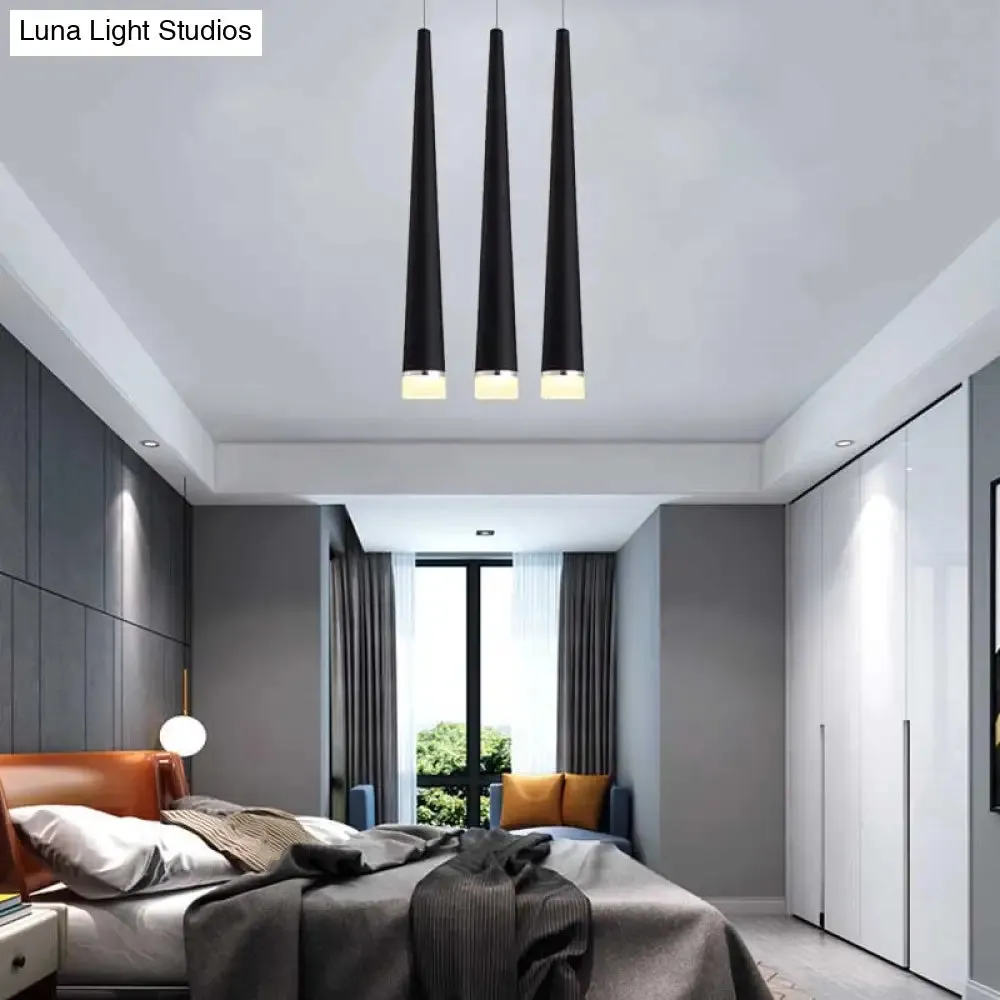 Minimalist LED Tapered Ceiling Light in White/Black with 3 Color Options