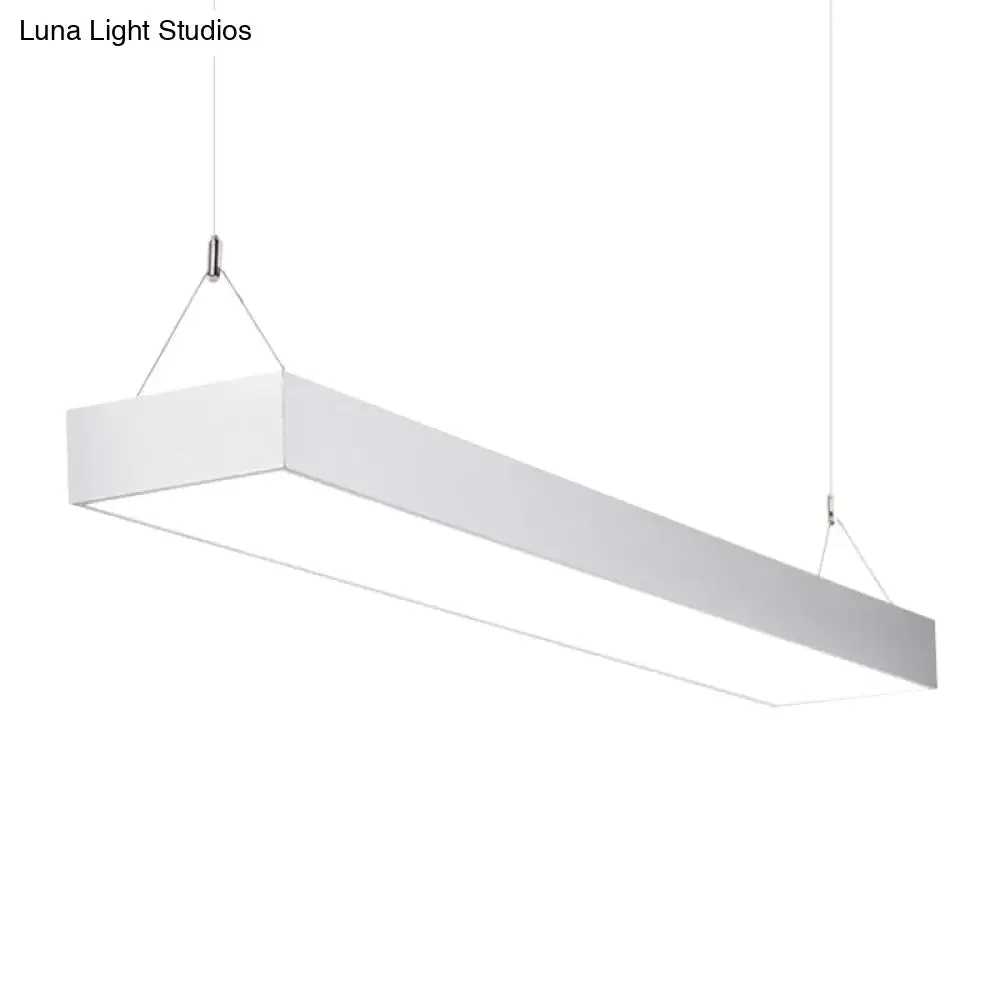 Minimalist Rectangular LED Hanging Light: 4"/8"/10" Acrylic Ceiling Pendant in Black or White