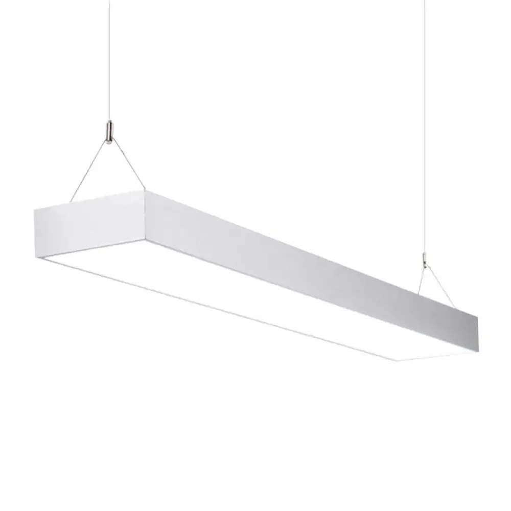 Minimalist Rectangular LED Hanging Light: 4"/8"/10" Acrylic Ceiling Pendant in Black or White