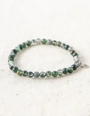 Moss Agate Mini Gemstone Bracelet