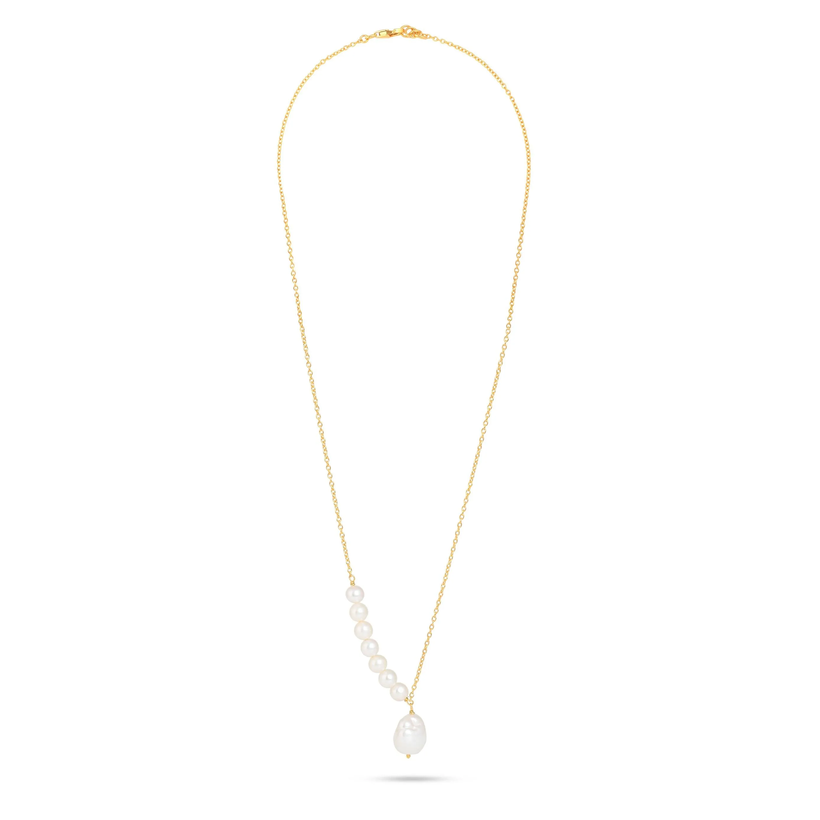 Natural Pearl Necklace| 925 Silver| 18kt Gold Plated - From Purl