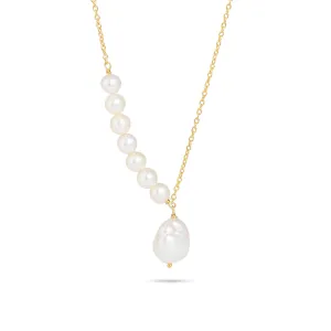 Natural Pearl Necklace| 925 Silver| 18kt Gold Plated - From Purl