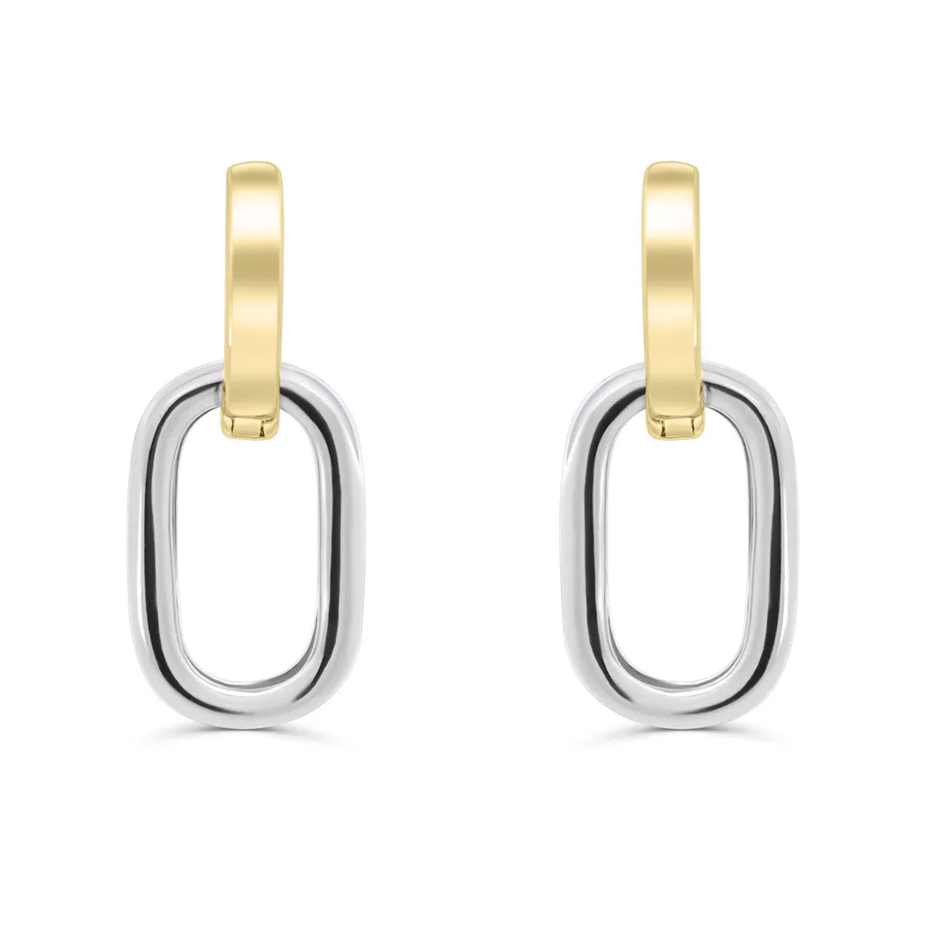 Nina Two tone Hoop Earrings