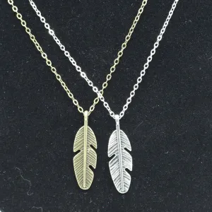 NK738 New 2017 Summer Everyday Punk Men Bijoux Vintage Leaf Feather Pendant Necklace For Women Chain Jewelry Clavicle Collier