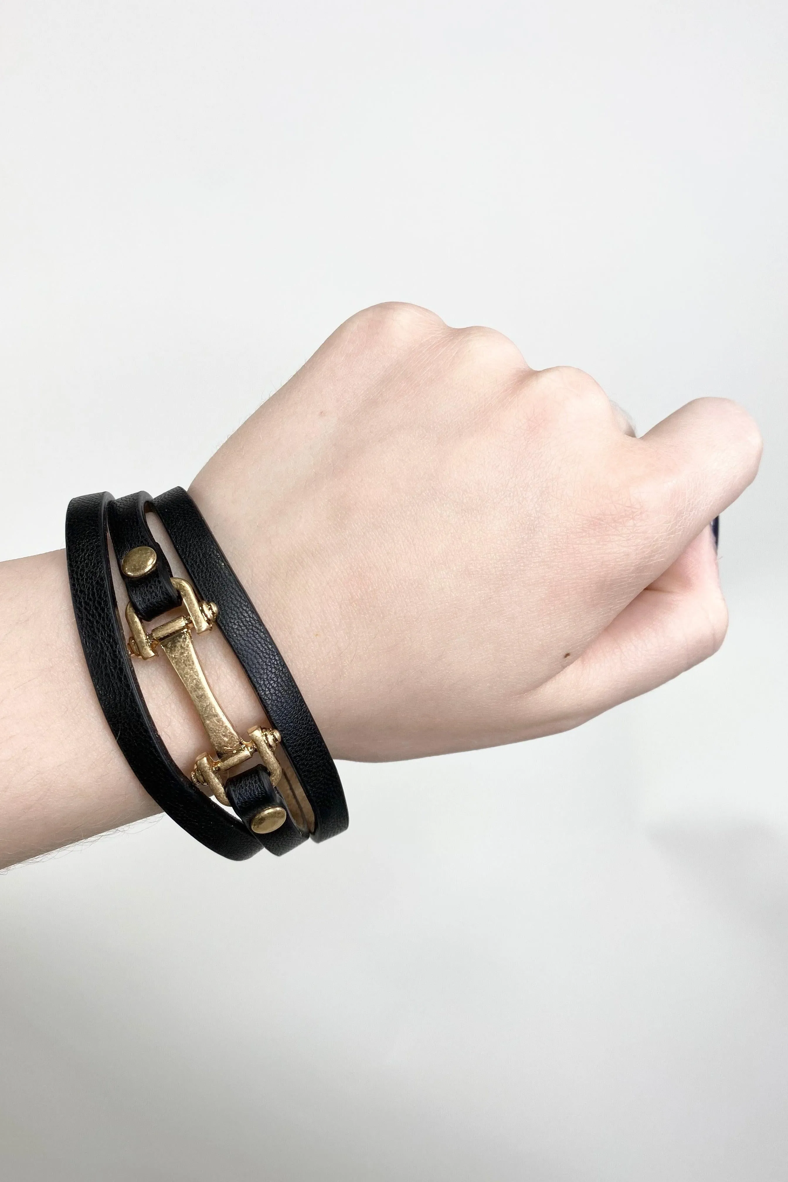 Opposites Attract- {Black, Brown, Natural} Magnetic Bracelet w/ Gold